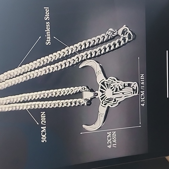 Stainless Steel Bull 🐮 Head Necklace - Picture 5 of 5